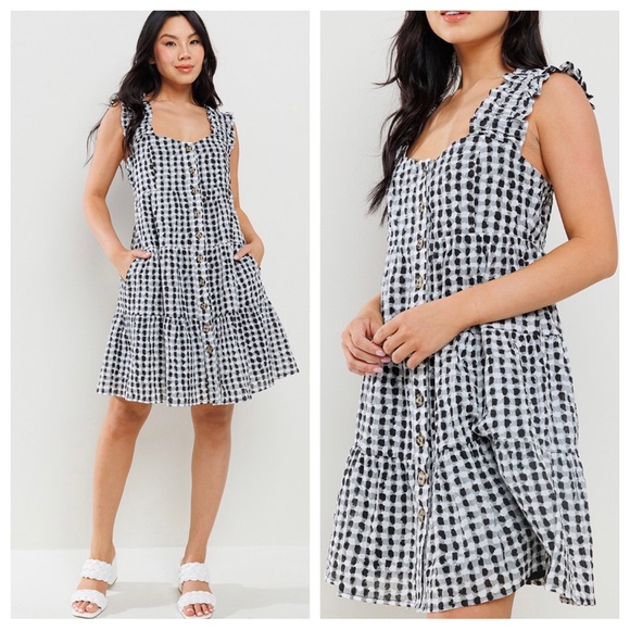 Fabulous Plaid Button Down Tiered Dress - Picture 2 of 7